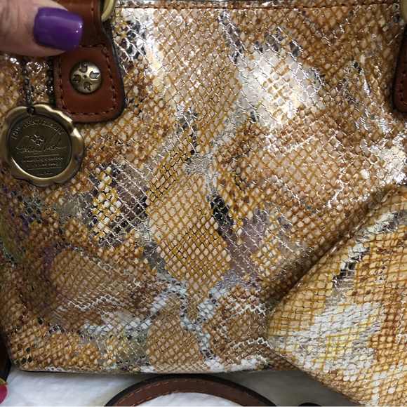 Patricia Nash Leather Metallic Python Crossbody bag - Picture 4 of 15